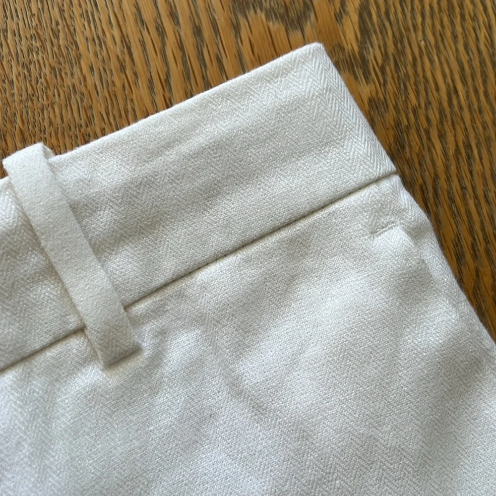 J.crew white linen wide leg cropped trousers. - Picture 5 of 7